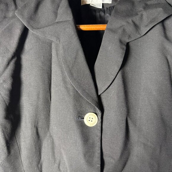 Liz Claiborne Collection UNIQUE Scalloped Collar Black Blazer Sz 14 - Picture 3 of 7
